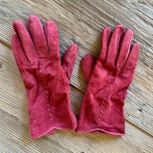 Red Lined leather Gloves size M
